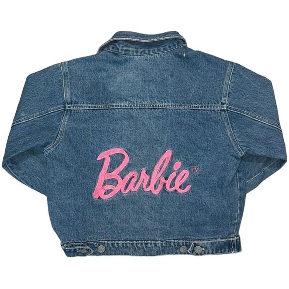 Barbie Vintage 1996 Embroidered Crop Jean Jacket - Picture 1 of 4